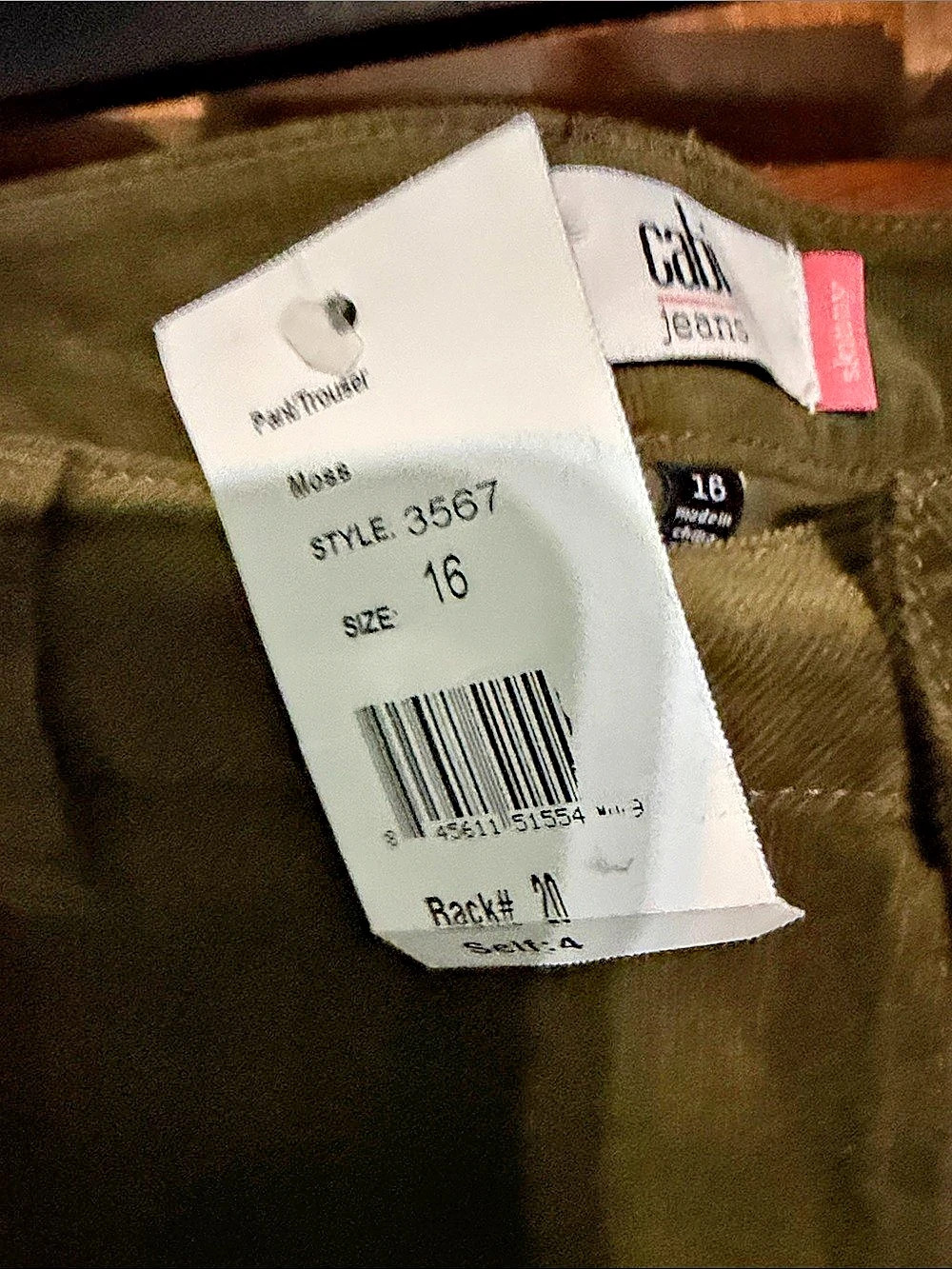 Gabi Jeans Olive Skinny Jeans Waist 16 - Picture 3 of 4